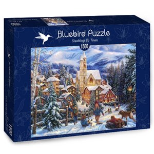Bluebird Puzzle (70053) - Chuck Pinson: "Sledding To Town" - 1500 piezas