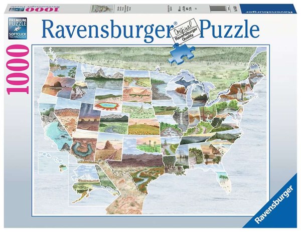 Ravensburger (16453) - "From Sea to Shining Sea" - 1000 piezas