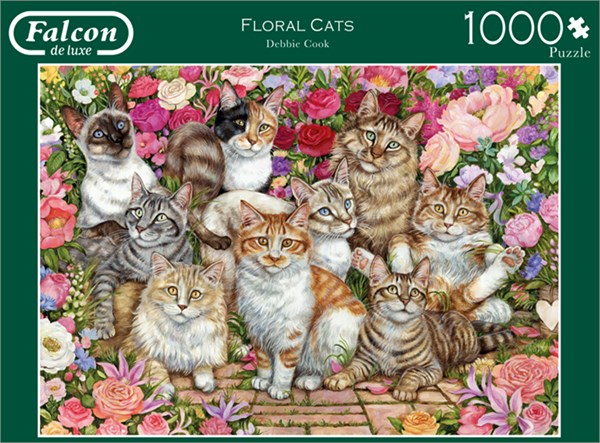 Falcon (11246) - "Floral Cats" - 1000 piezas