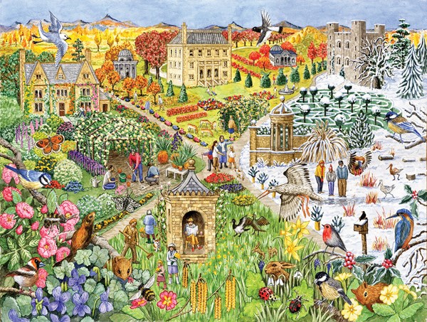 SunsOut (52439) - "English Country Life through the seasons" - 500 piezas