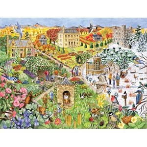 SunsOut (52439) - "English Country Life through the seasons" - 500 piezas
