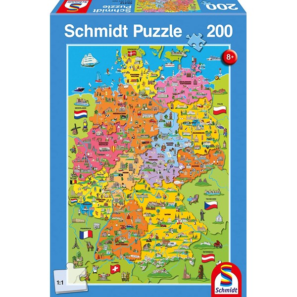 Schmidt Spiele (56312) - "Map of Germany with Pictures" - 200 piezas