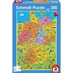 Schmidt Spiele (56312) - "Map of Germany with Pictures" - 200 piezas