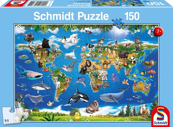Schmidt Spiele (56355) - "Animal World" - 150 piezas