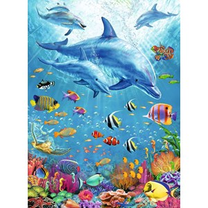 Ravensburger (12889) - "Pod of Dolphins" - 100 piezas