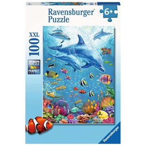 Ravensburger (12889) - "Pod of Dolphins" - 100 piezas