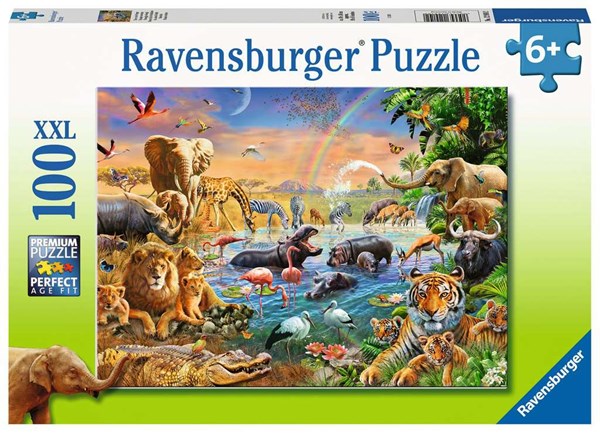 Ravensburger (12910) - "Savannah Jungle Waterhole" - 100 piezas