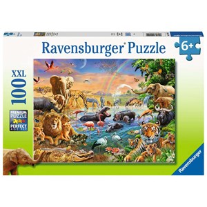Ravensburger (12910) - "Savannah Jungle Waterhole" - 100 piezas
