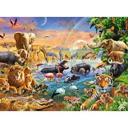 Ravensburger (12910) - "Savannah Jungle Waterhole" - 100 piezas