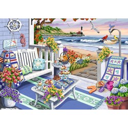 Ravensburger (16437) - "Cozy Series, Seaside Sunshine" - 300 piezas