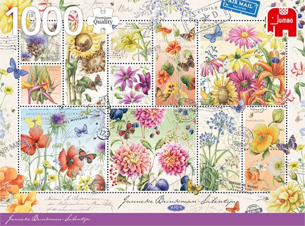 Jumbo (18812) - Janneke Brinkman: "Flower Stamps Summer" - 1000 piezas