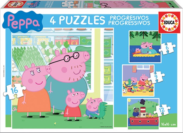 Educa (15918) - "Peppa Pig" - 6 9 12 16 piezas