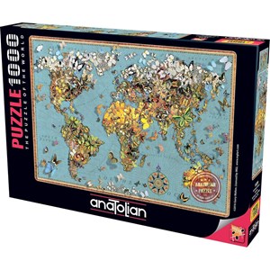 Anatolian (ANA1029) - "Butterfly World Map" - 1000 piezas