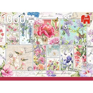 Jumbo (18597) - "Flower Stamps" - 1000 piezas