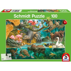 Schmidt Spiele (56306) - "Animal Families on the Shore" - 100 piezas
