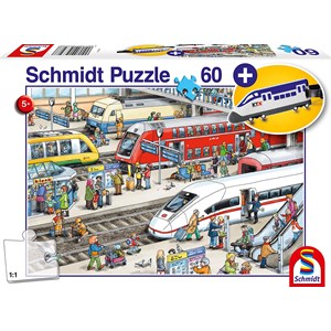 Schmidt Spiele (56328) - "At the train station" - 60 piezas
