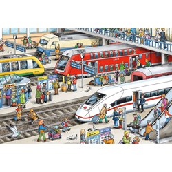 Schmidt Spiele (56328) - "At the train station" - 60 piezas