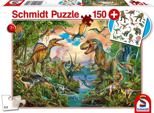 Schmidt Spiele (56332) - "Wild dinosaurs" - 150 piezas