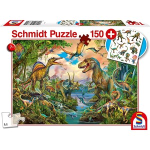 Schmidt Spiele (56332) - "Wild dinosaurs" - 150 piezas