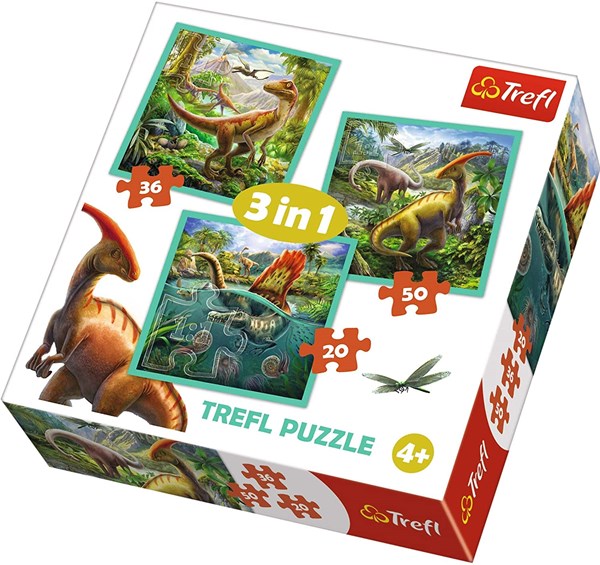Trefl (34837) - "The extraordinary world of dinosaur" - 20 36 50 piezas