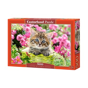 Castorland (B-52974) - "Kitten in Flower Garden" - 500 piezas