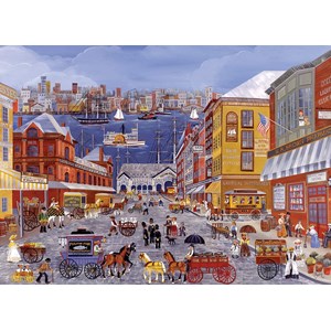 Eurographics (8300-5384) - Carol Dyer: "Market Days on Fulton Street" - 300 piezas