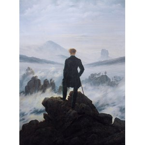 Grafika (01719) - Caspar David Friedrich: "Wanderer above the sea of fog, 1818" - 300 piezas