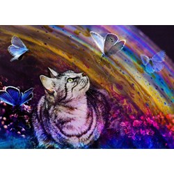 Grafika (t-00858) - "Cat and Butterflies" - 500 piezas