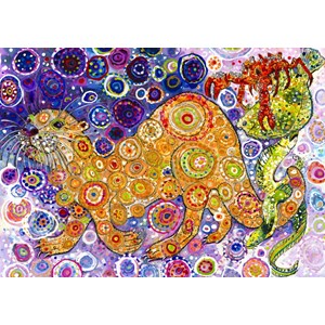 Grafika (t-00899) - Sally Rich: "Otters Catch" - 2000 piezas