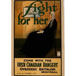 Grafika (00298) - "Fight for Her, World War I recruitment poster from Canada" - 1000 piezas
