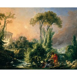 D-Toys (74980) - François Boucher: "River Landscape with an Antique Temple" - 1000 piezas