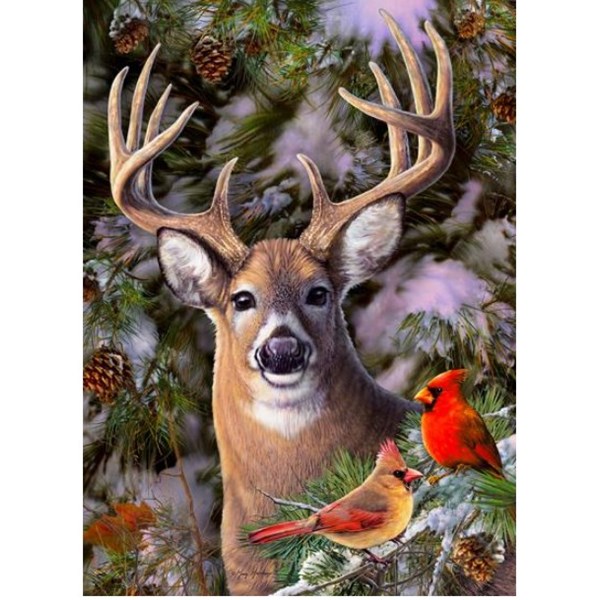 Cobble Hill (85014) - Greg Giordano: "One Deer Two Cardinals" - 500 piezas