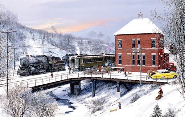 SunsOut (49408) - Larry Fisher: "Holiday With the Family" - 550 piezas