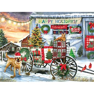 SunsOut (28708) - Tom Wood: "Holiday Wagon" - 1000 piezas