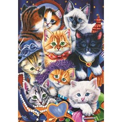 Bluebird Puzzle (70087) - Jenny Newland: "Kittens In Closet" - 1000 piezas