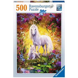Ravensburger (14825) - "Unicorn and Foal" - 500 piezas