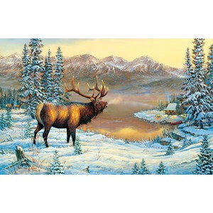 SunsOut (29015) - Sam Timm: "Elk By The Cabin" - 1000 piezas