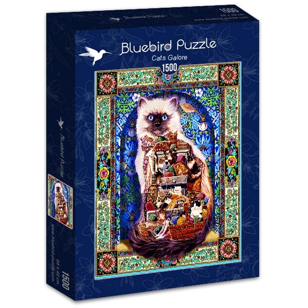 Bluebird Puzzle (70154) - Lewis T. Johnson: "Cats Galore" - 1500 piezas