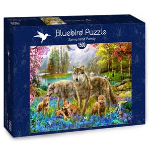 Bluebird Puzzle (70195) - Jan Patrik Krasny: "Spring Wolf Family" - 1500 piezas