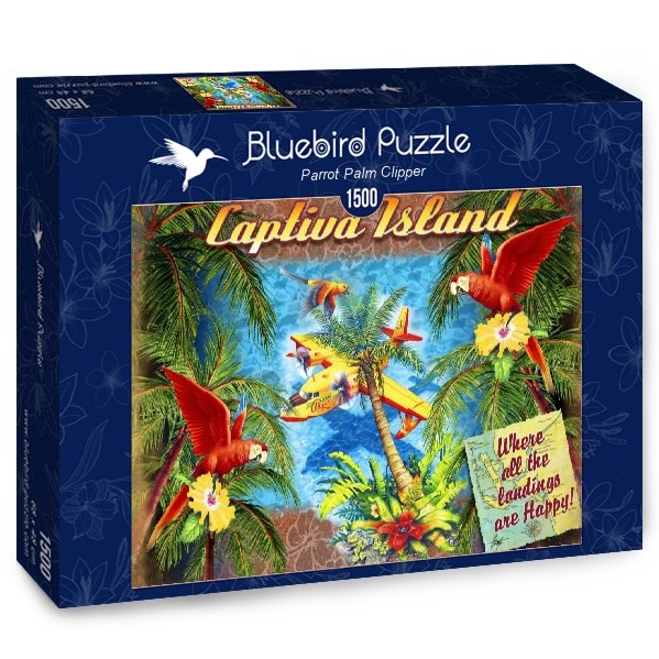Bluebird Puzzle (70104) - James Mazzotta: "Parrot Palm Clipper" - 1500 piezas
