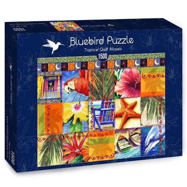 Bluebird Puzzle (70081) - James Mazzotta: "Tropical Quilt Mosaic" - 1500 piezas