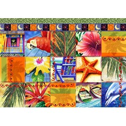 Bluebird Puzzle (70081) - James Mazzotta: "Tropical Quilt Mosaic" - 1500 piezas