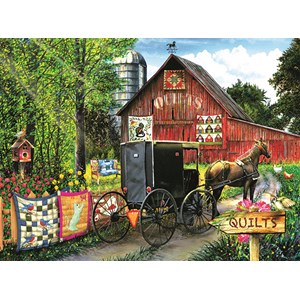 SunsOut (28822) - Tom Wood: "Amish Quilt Sale" - 1000 piezas
