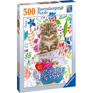 Ravensburger (15037) - "Kitten in a Cup" - 500 piezas