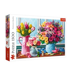 Trefl (26157) - "Flowers" - 1500 piezas