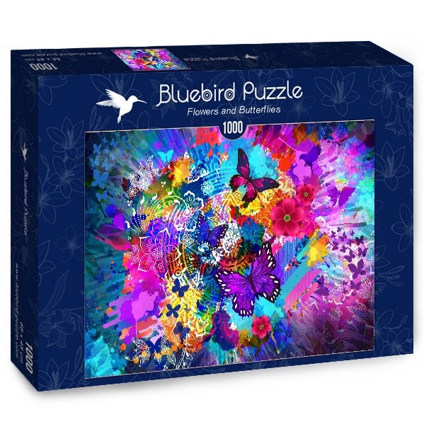 Bluebird Puzzle (70219) - "Flowers and Butterflies" - 1000 piezas