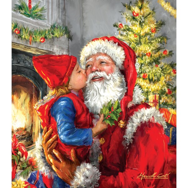 SunsOut (60662) - "Kissing Santa" - 500 piezas