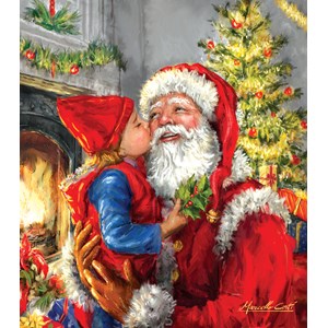 SunsOut (60662) - "Kissing Santa" - 500 piezas
