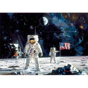 Educa (18459) - Robert McCall: "First Men on the Moon" - 1000 piezas