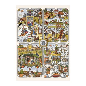 Dino (53251) - Josef Lada: "Year's Seasons" - 1000 piezas